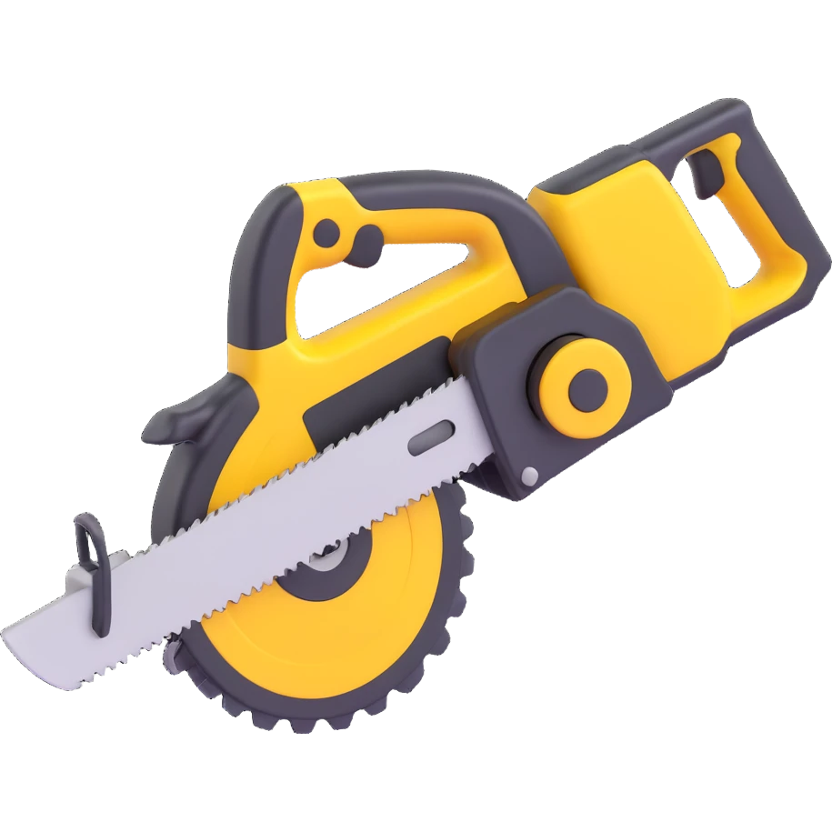 create a 3d saw image using a combination of black and yellow colors emoji
