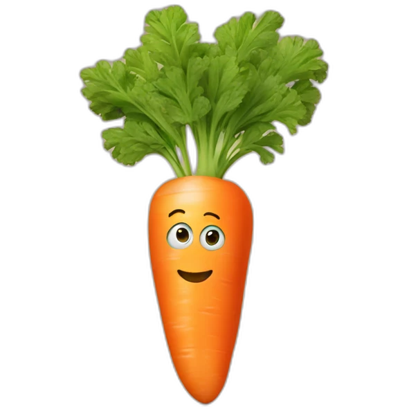 carrot shaped like the number 1 emoji