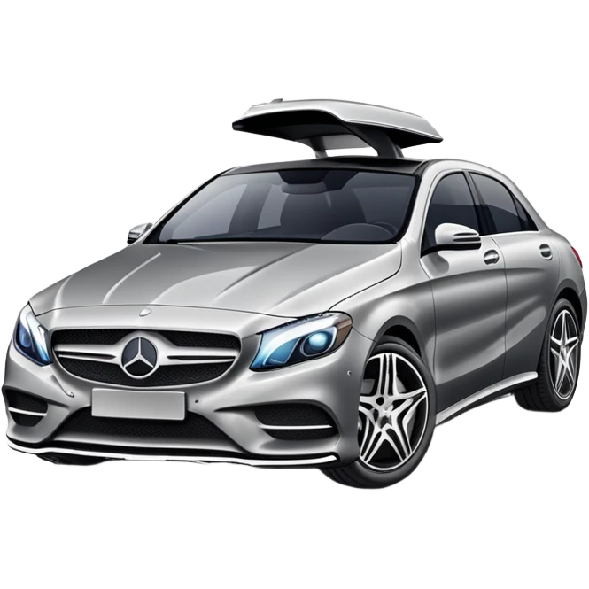 mercedes car, gray color emoji