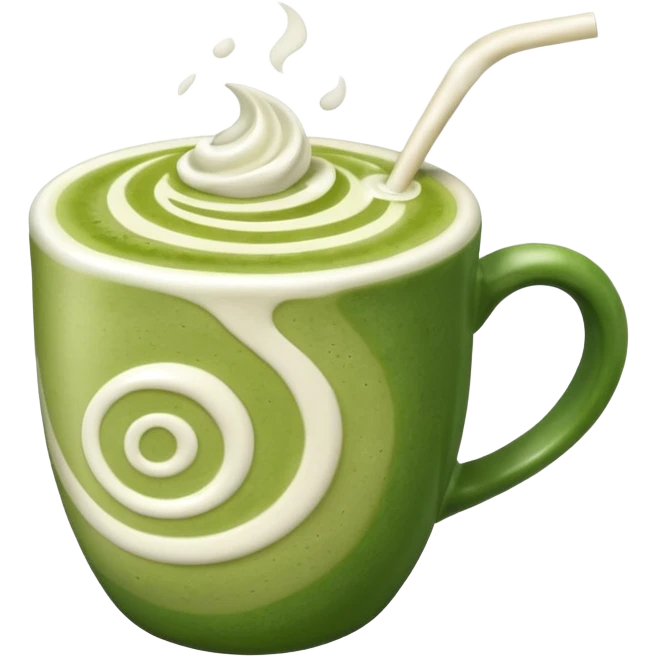 Ein  matcha Latte einer Schleife oben drauf emoji