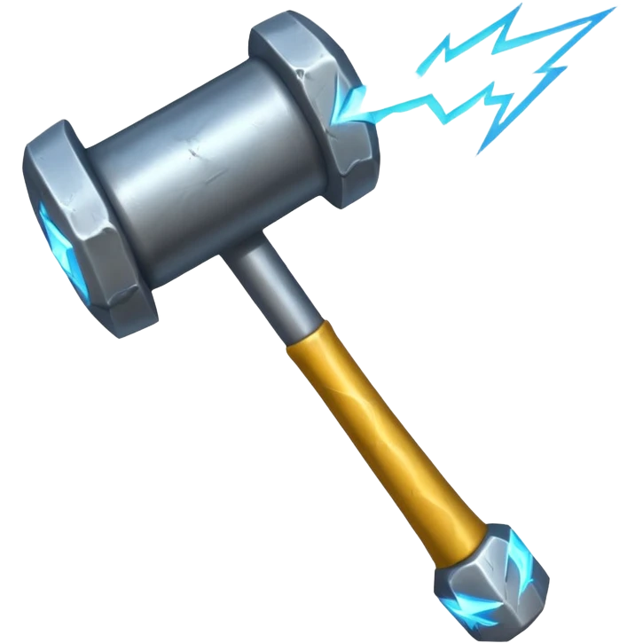 medieval hammer with lightning infused emoji