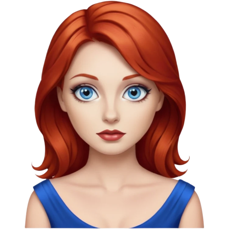 red hair big blue eyes glamorous  emoji