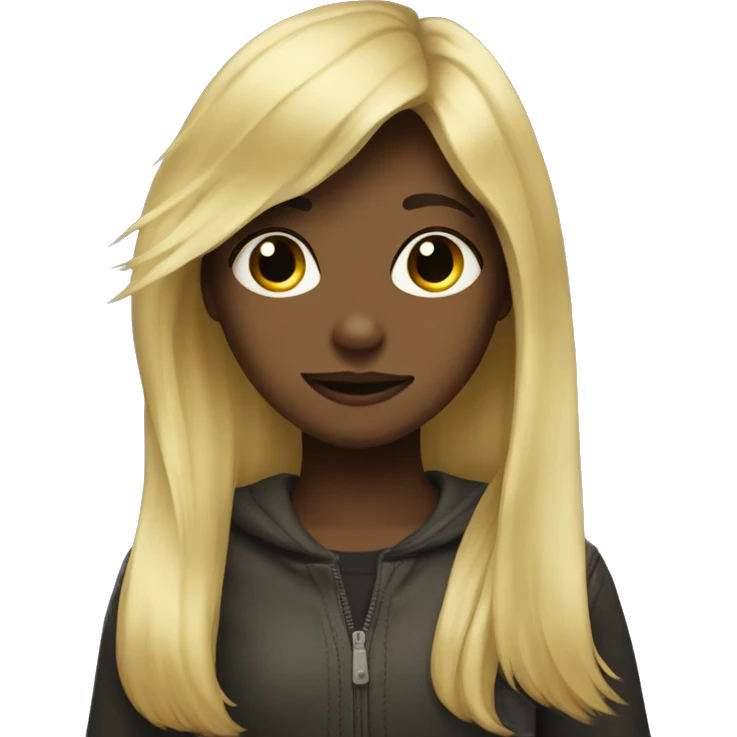 Dark bah horse and blonde girl emoji