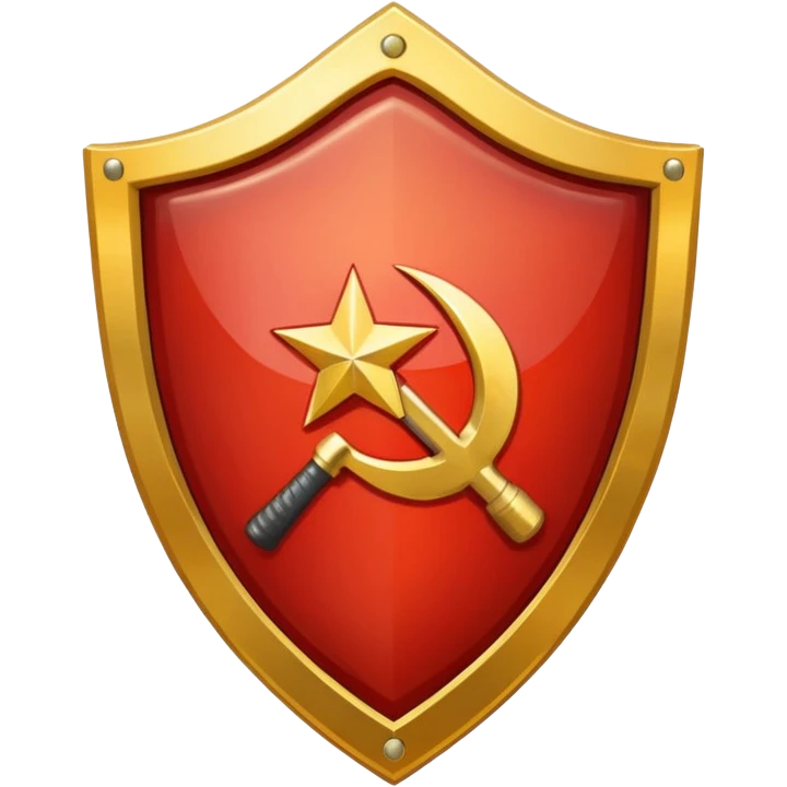 a shiny shield with the USSR flag inside emoji