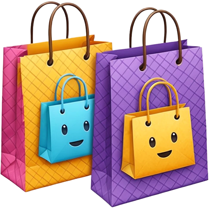 2 beautiful shopping bag with details emoji