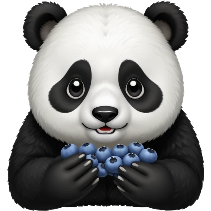 Panda bear eating blueberries emoji
