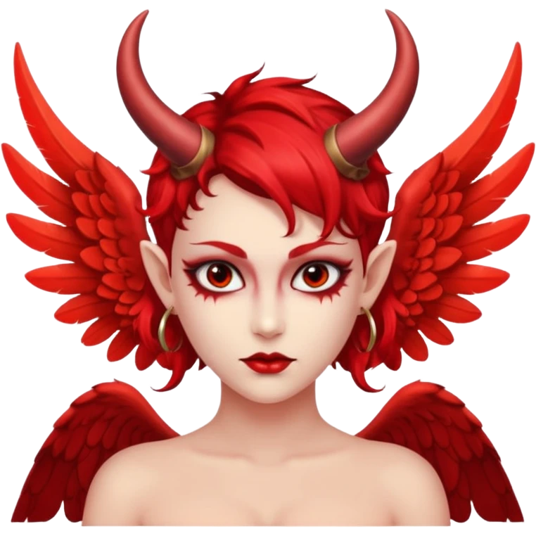 An angel who turns into a she devil emoji