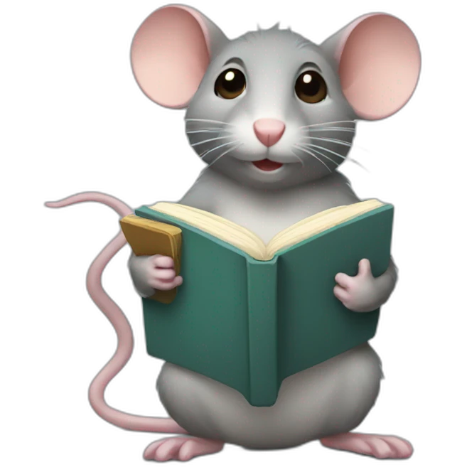 a rat holding a book emoji