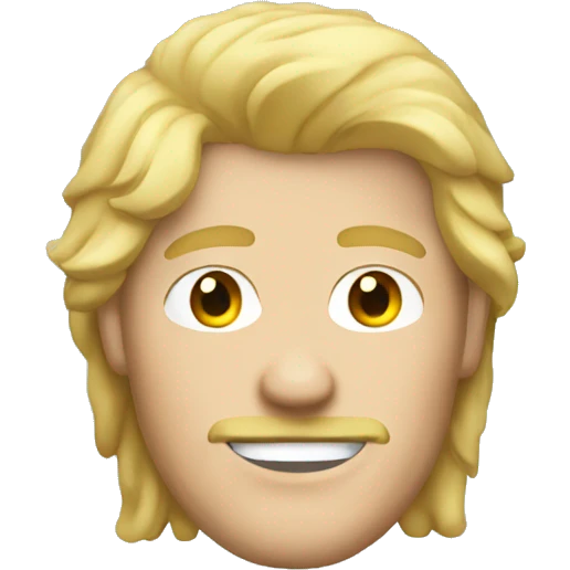Guy with blonde mullet emoji
