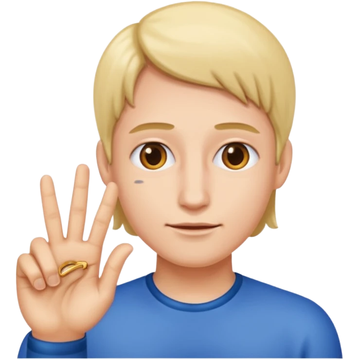 main signe hard rock mais avec juste le doigt annulaire plié emoji