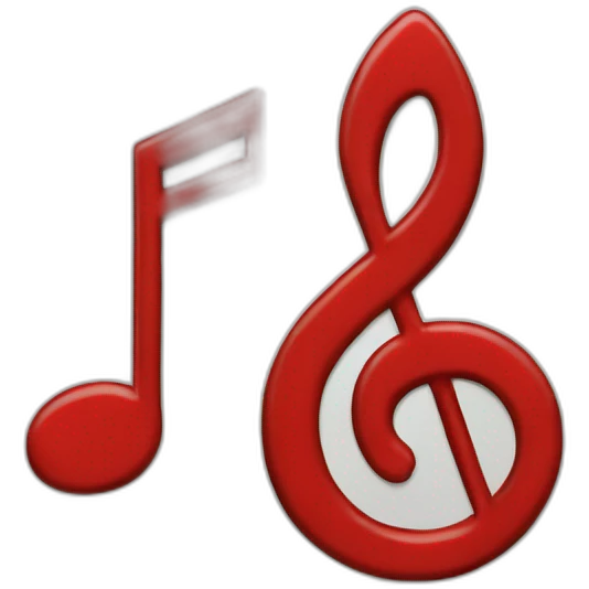 Plan red music note emoji