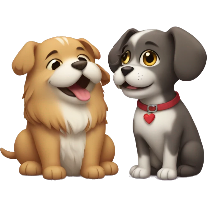 Dog and cat in love emoji