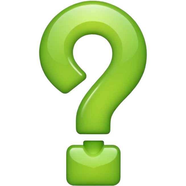 make question sign inlight green color emoji emoji
