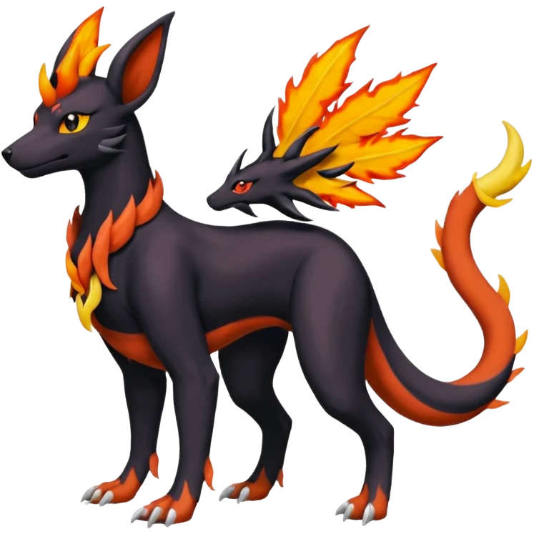 
Canine-Houndoom-Bayleaf-Salandit-Noibat-Flareon-Fakémon-fusion (full body) emoji