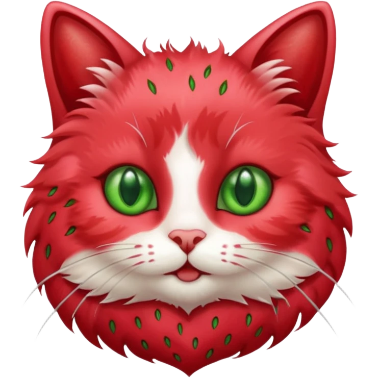 I want a cute cat with strawberries fur emoji