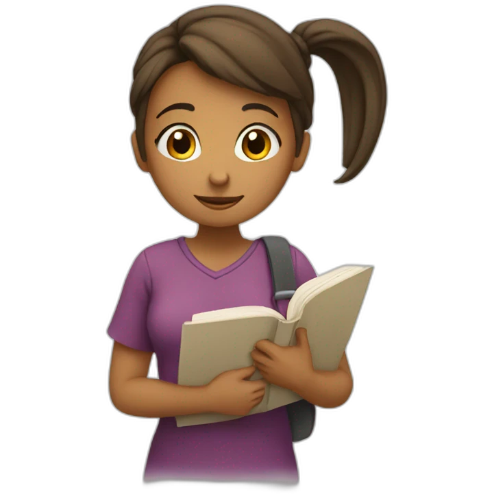Girl studying 128 *128 px emoji