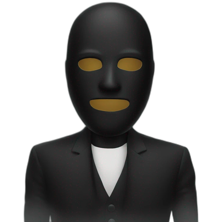 black mask, no eyeholes emoji