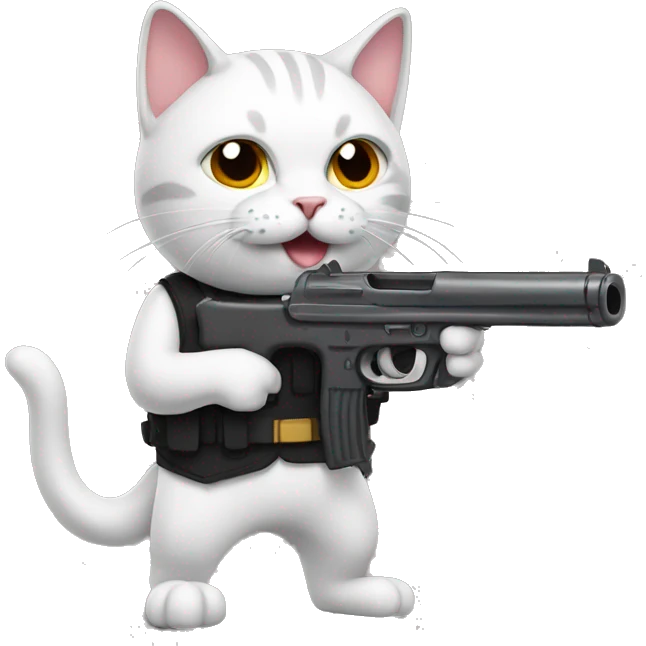 cat with gun  emoji