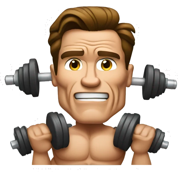 arnold schwarzenegger with dumbbell emoji