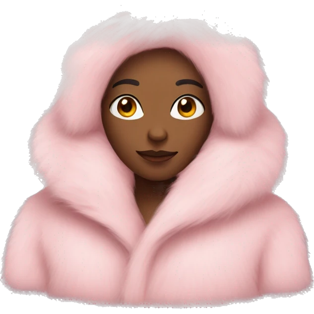 Pastel pink fur coat emoji