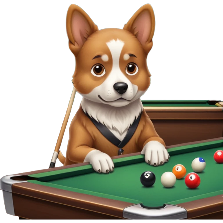 dog playing billiards emoji