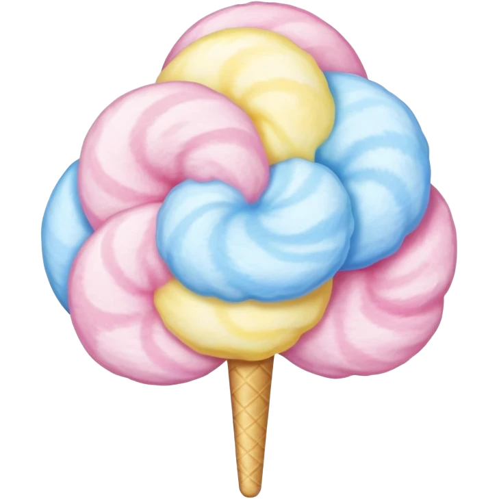 Pink, blue, and yellow marbled cotton candy emoji