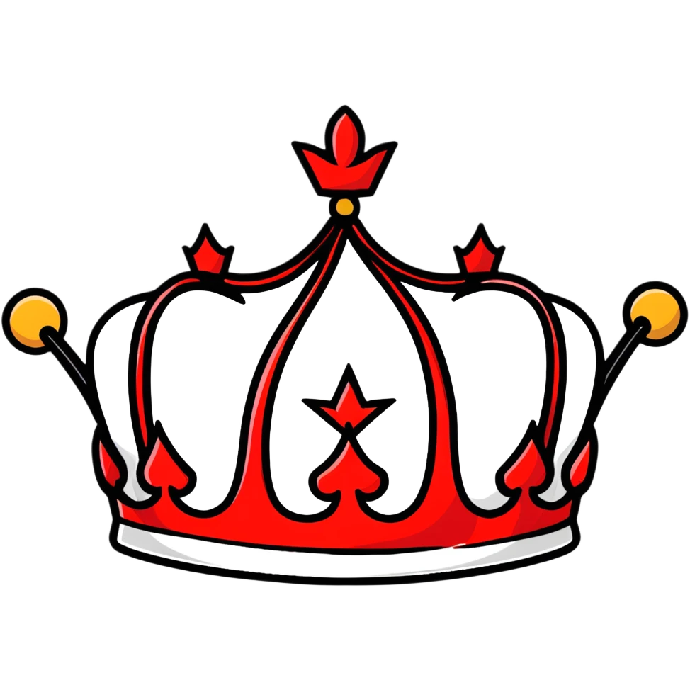 red and black royal crown emoji