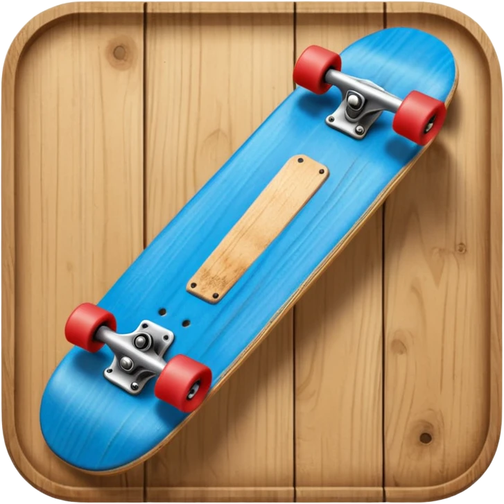 Skate board, blue emoji