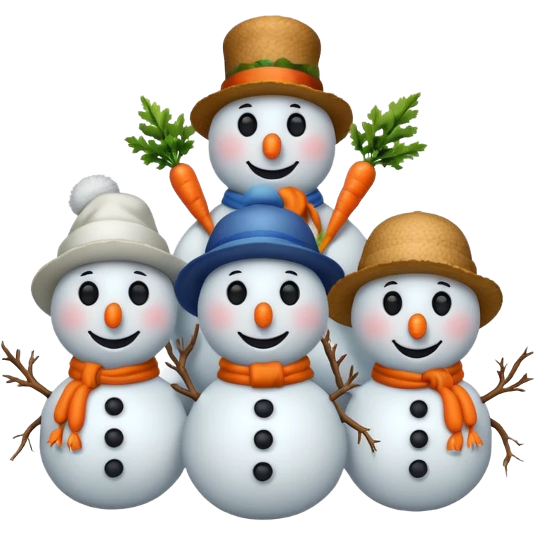 hatted snowmen  emoji