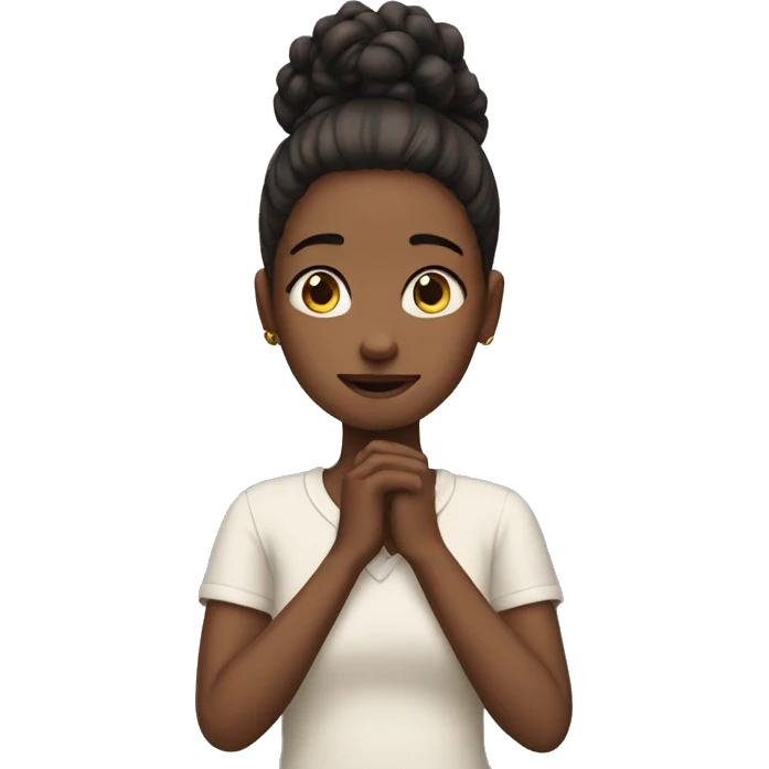 girl with her hands at her neck emoji