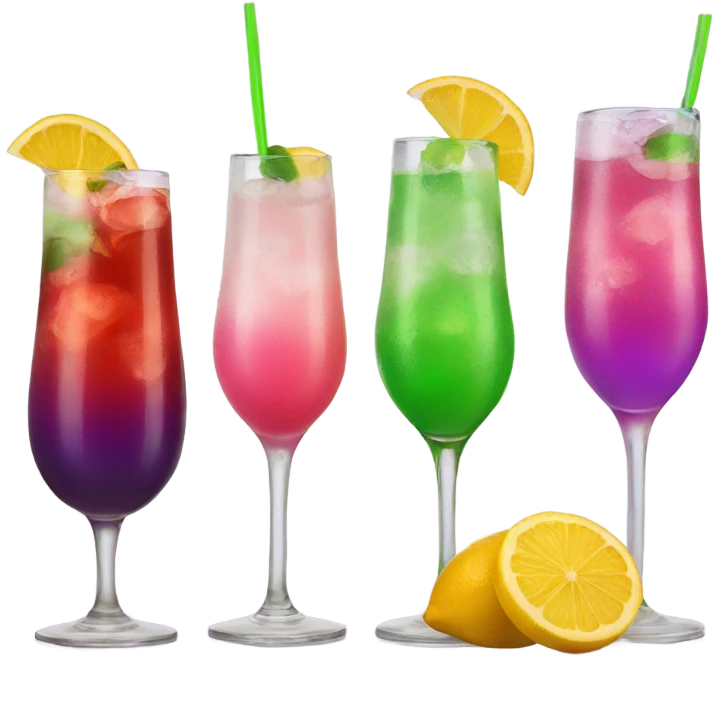 Drink purple green red yellow pink cocktail emoji