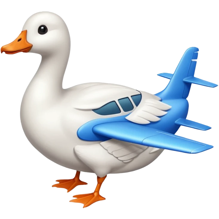A goose with plane body emoji