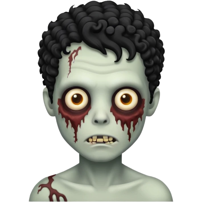 zombie boy curly hair emoji