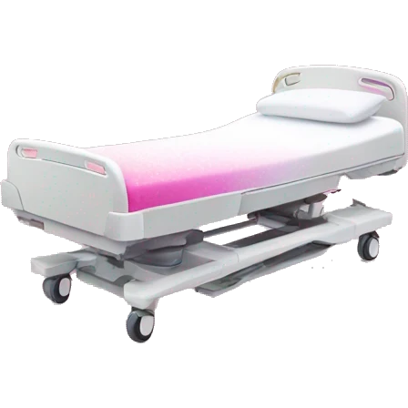 Pink ombre hospital bed with glitter emoji
