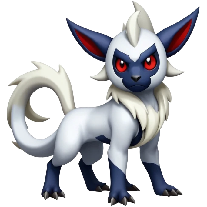 Shiny Colorful Gothic Exotic Badass Cool Absol-Zangoose-Pokémon-Fakémon-hybrid-creature (full body) emoji