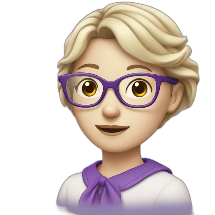 girl with glasses dressed in purple with pale skin emoji