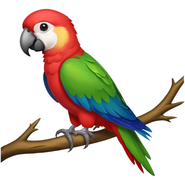 Parrot on tree branch emoji