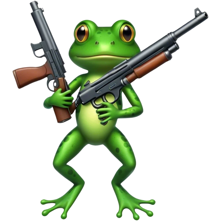 frog holding a gun emoji