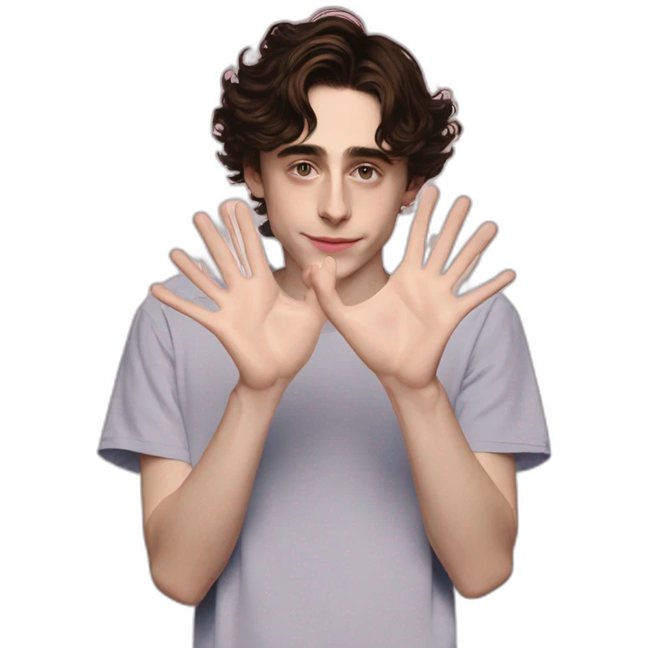 Timothée chalamet heart hands emoji