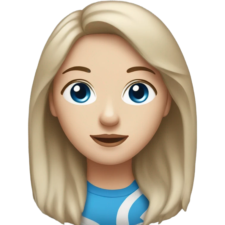 White Woman hair brown and bleus eyes and golden Husky  emoji