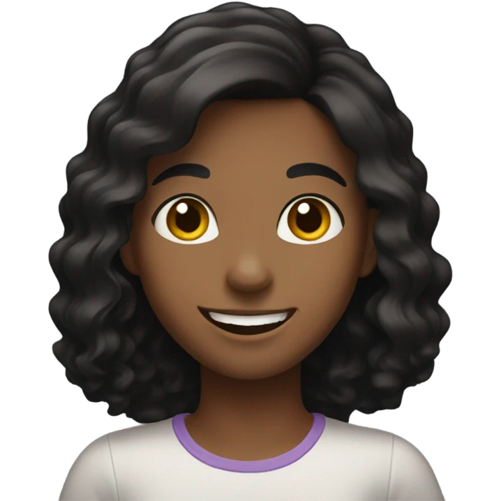 dark haired girl smiling emoji