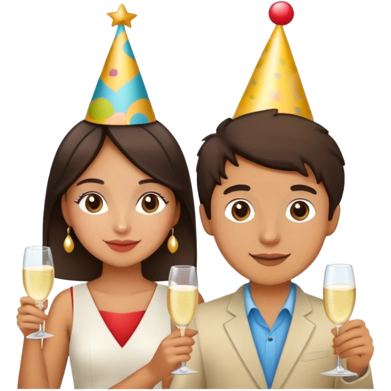 Hispanic girl and boy is their early 20s at a food and wine festival emoji