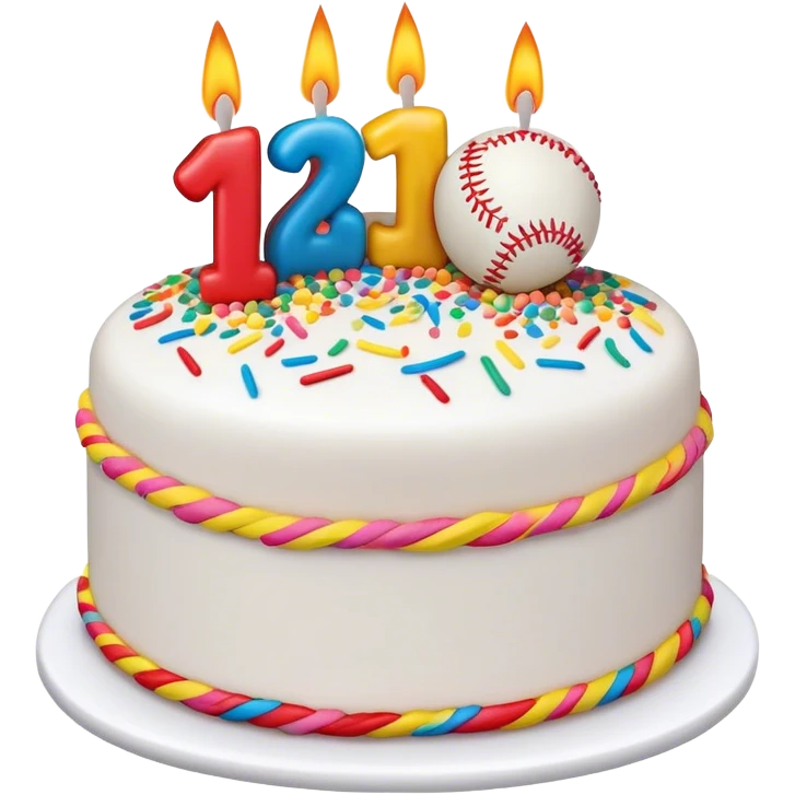 birthday cake with softball emoji