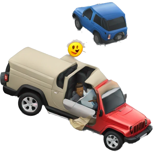 Jeep hitting car  emoji