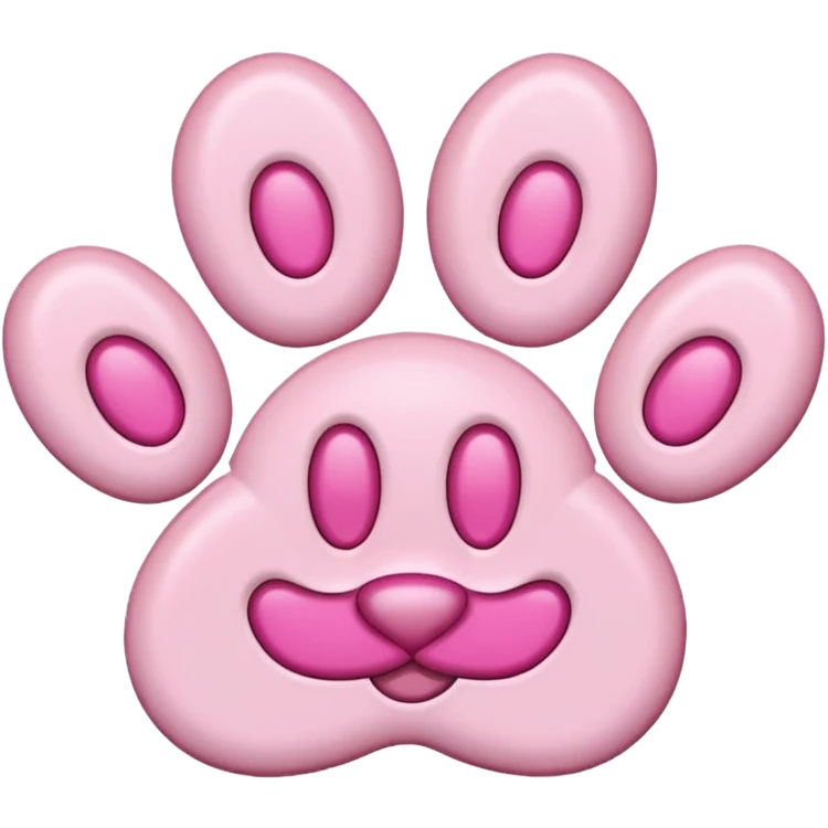 pink puppy paw print, emoji style, similar to 🐾 emoji