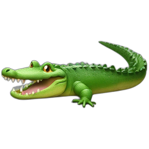 Crocodile coding on macbook laptop emoji