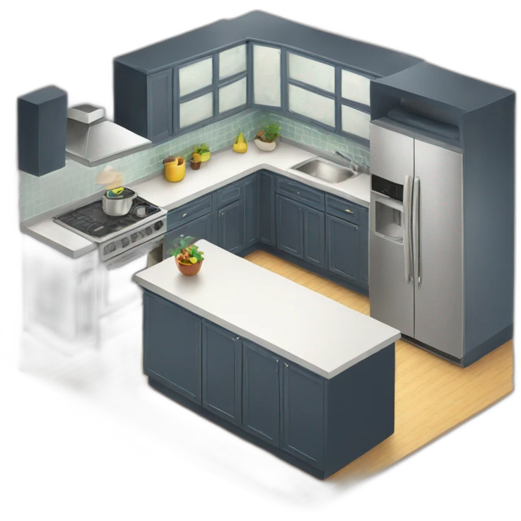 kitchen in the apartment isometric emoji