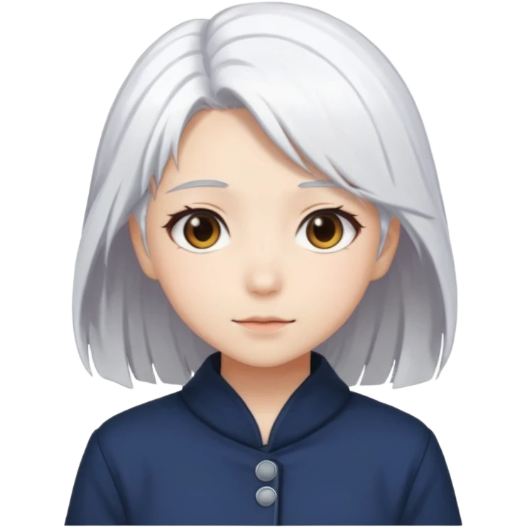 animie dziewczynka białe włosy  grafika anime kreskuwka emoji