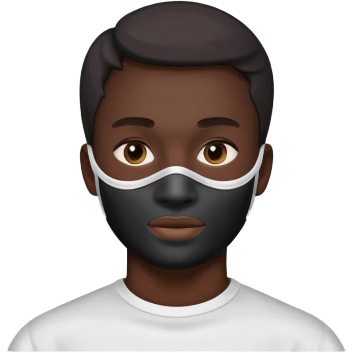  man, charcoal face mask emoji