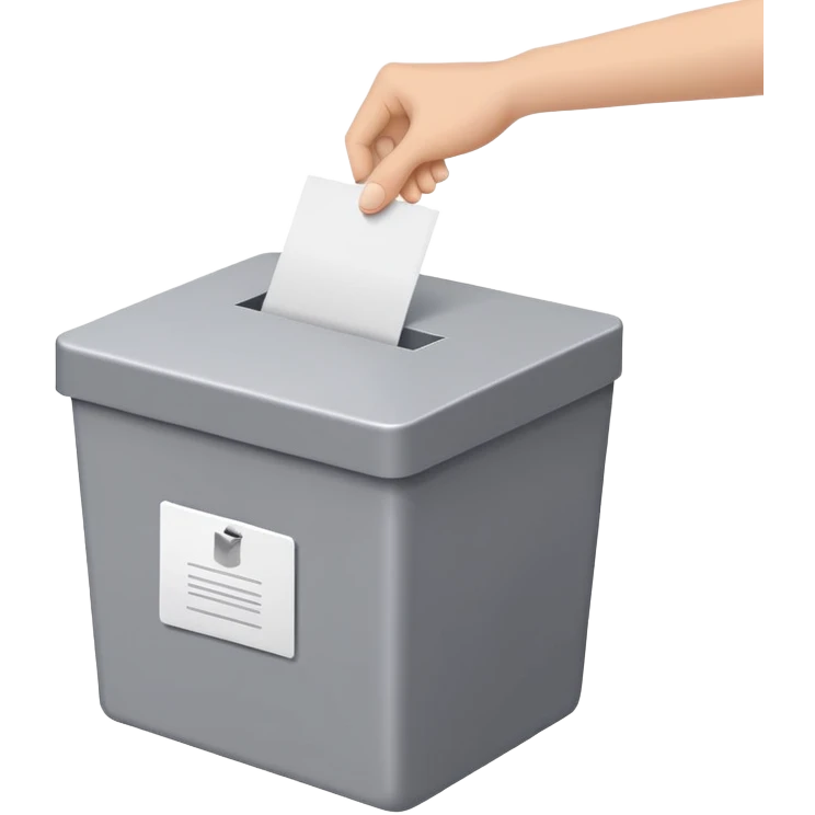 ballot box with voting paper being inserted emoji